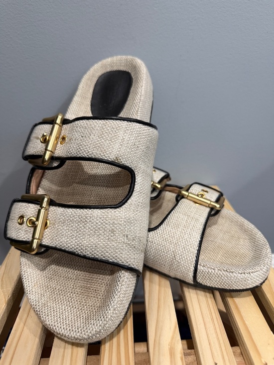 J. Crew Shoes - J.Crew Woven Double-Buckle Slide Sandals with Gold Hardware size 9